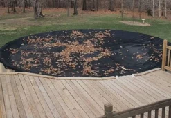 15-Foot-by-30-Foot Oval Mesh Leaf Cover