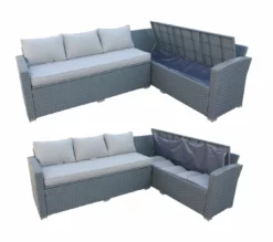 Dura Housewares Tennessee 6-pc Wicker Sofa With Storage Comparments -Swimline Shop patio 13683 tennesesee storagewhitebackground 2021 03 22