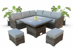 Dura Housewares El Paso Wicker 6-pc Sofa Set W/ Adjustable Table