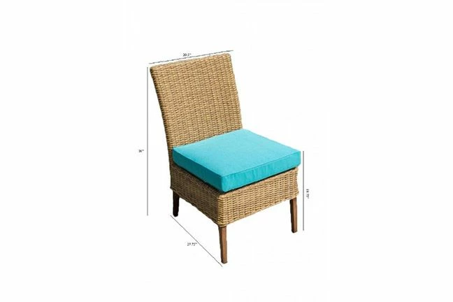 Bellini Home And Garden Kimpton 7-pc Dining Set W/ Aruba Blue Cushions And Umbrella Hole 4 Bellini Home And Garden Kimpton 7-pc Dining Set W/ Aruba Blue Cushions And Umbrella Hole - Image 4