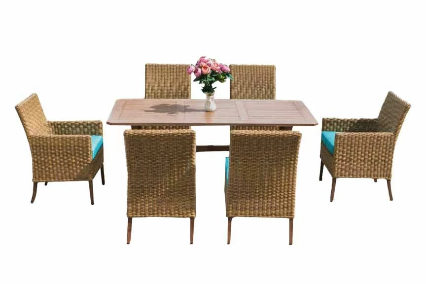 Bellini Home And Garden Kimpton 7-pc Dining Set W/ Aruba Blue Cushions And Umbrella Hole 2 Bellini Home And Garden Kimpton 7-pc Dining Set W/ Aruba Blue Cushions And Umbrella Hole - Image 2
